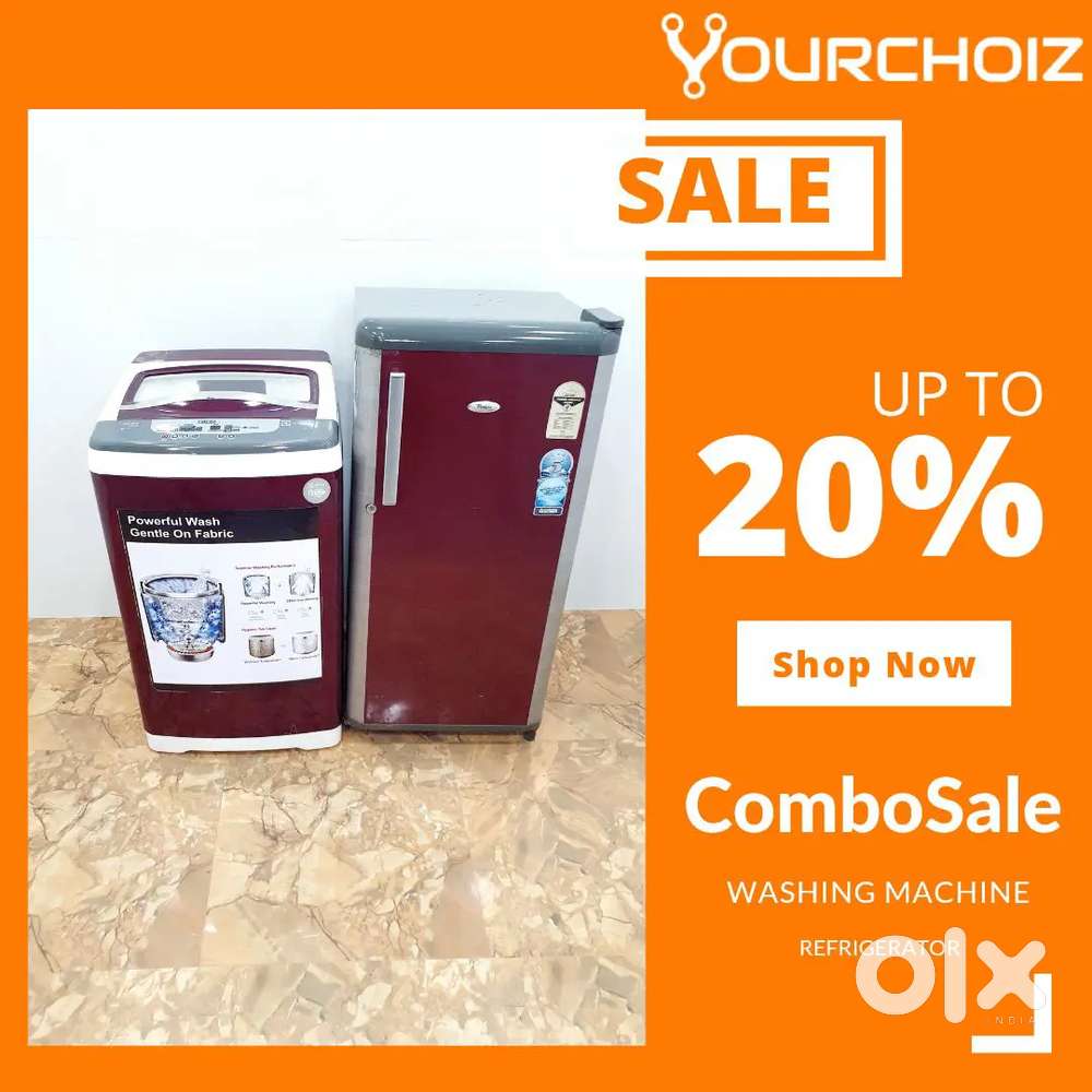 Fridge and washing machine combo refurbished +free home delivery