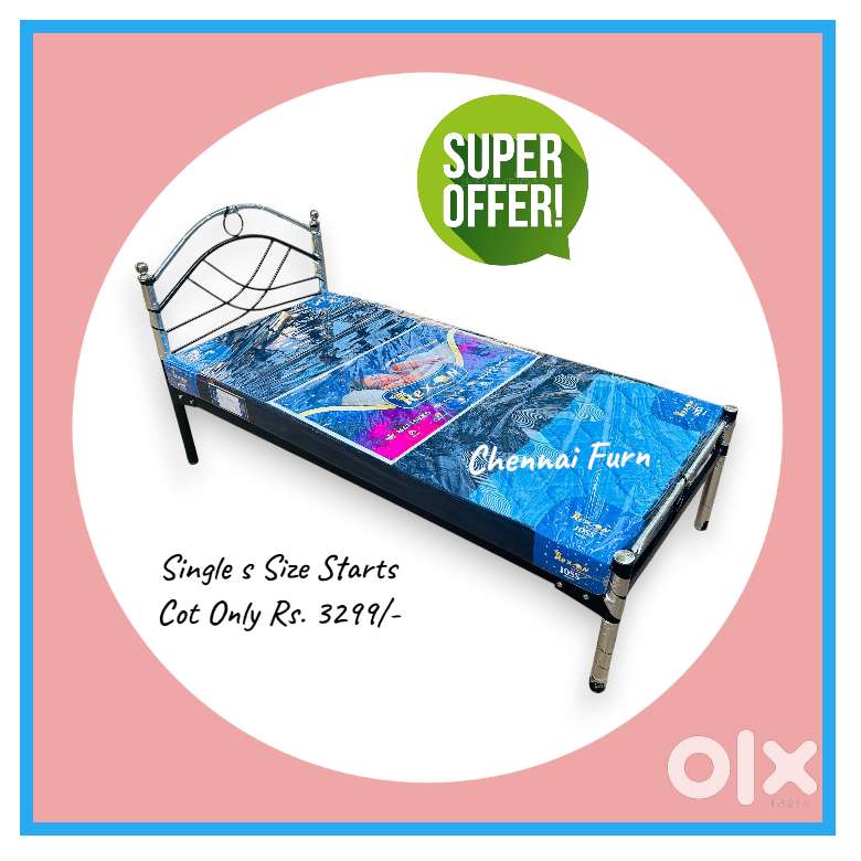 Cot sale Brand New Steel Bed @  Single Double King size Of/ REF54