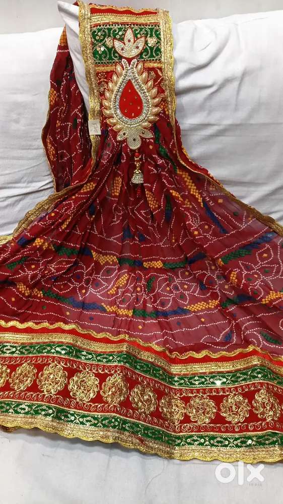 Marwadi Bandhani Dupatta / Heavy Gota Patti & Embroidery / New Stock