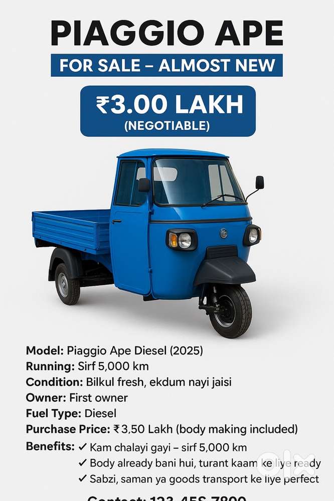 Ape ldx diesel with body