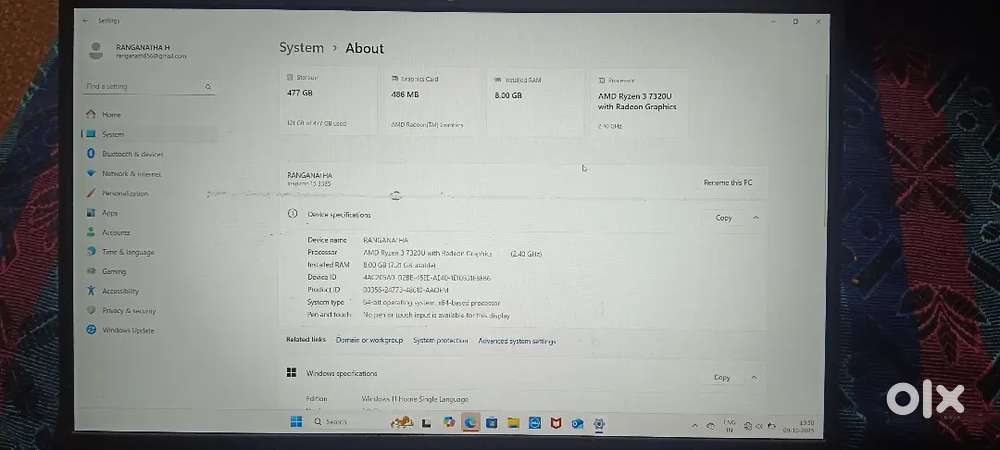 Dell laptop in good condition and with  15in display