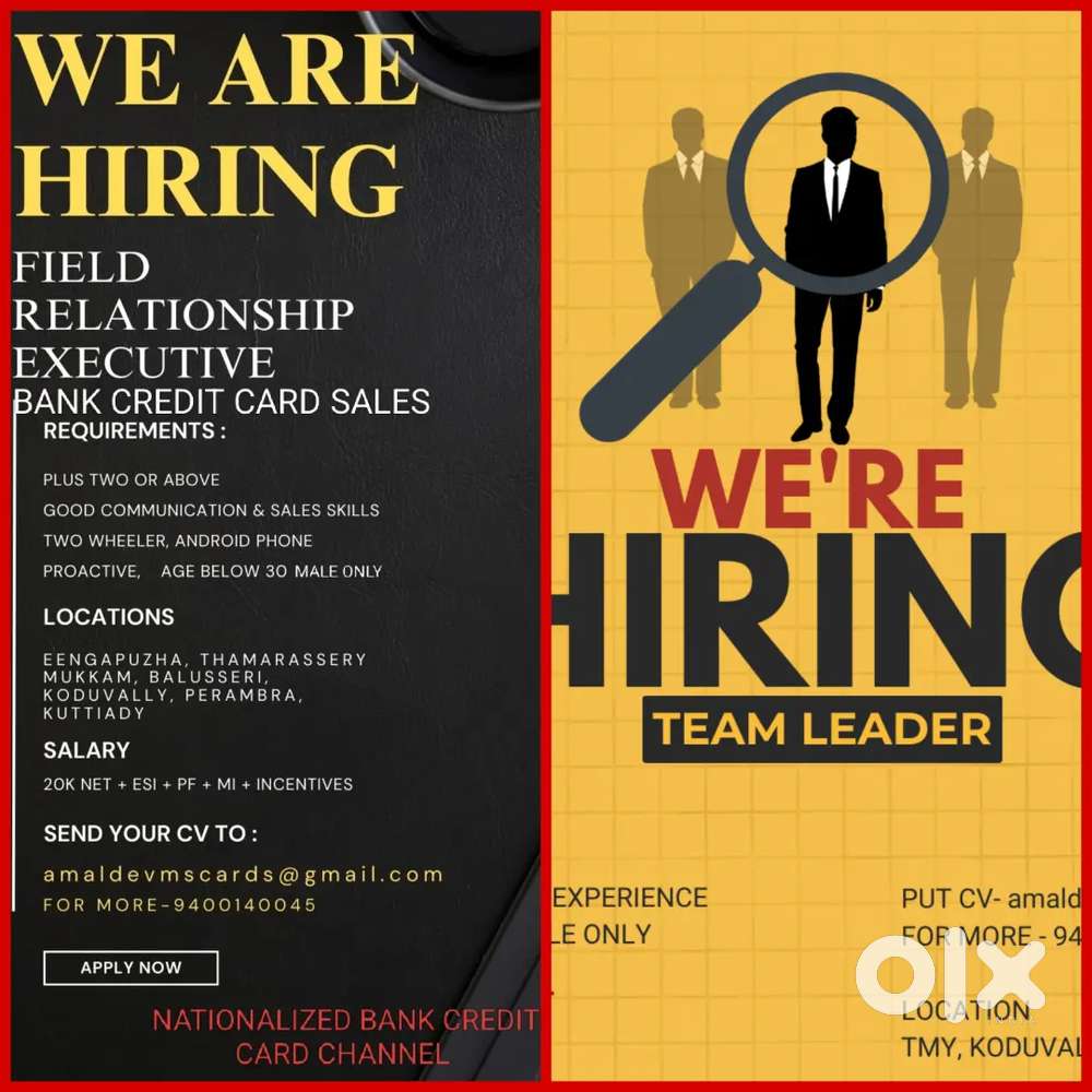 SBI CARD OFFROLE VACANCY - SALES EXECUTIVE AND TEAM LEADER