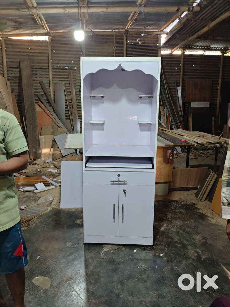 Bowzar New Engineering Wooden Mandir Big Size With Drawer Furniture