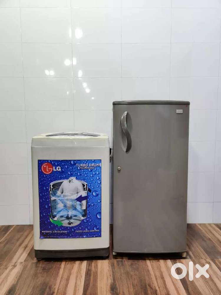 Lg intello wash 6.5k top load washing machine and refrigerator