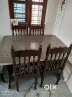 Pure Teak wood Dinning 4*5 feet table, with chairs