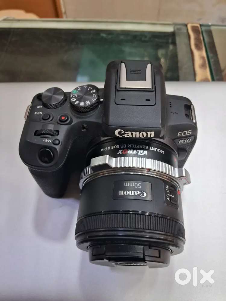 Canon R10 with EF 50mm and Viltrpx Adopter