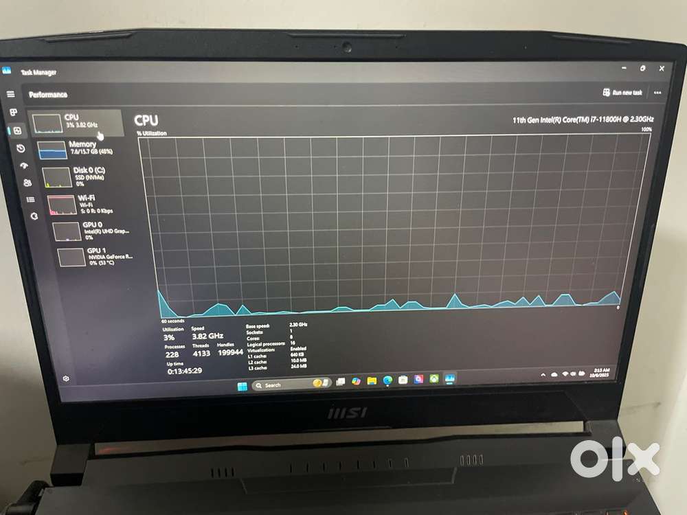 Msi katana gf66, i7, rtx 3060, 16 gb ram, 512 gb ssd storage