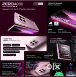 Infinix ZERO 40 5G, 256 GB Room,12+12 GB Ram, Unused, only box opened