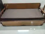 Teakwood Sofa cum bed with storage