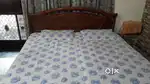 Double bed with 04 months old 8 inch size mattress.