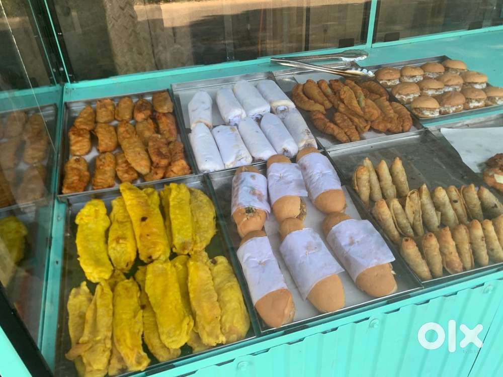 Glass counter snacks