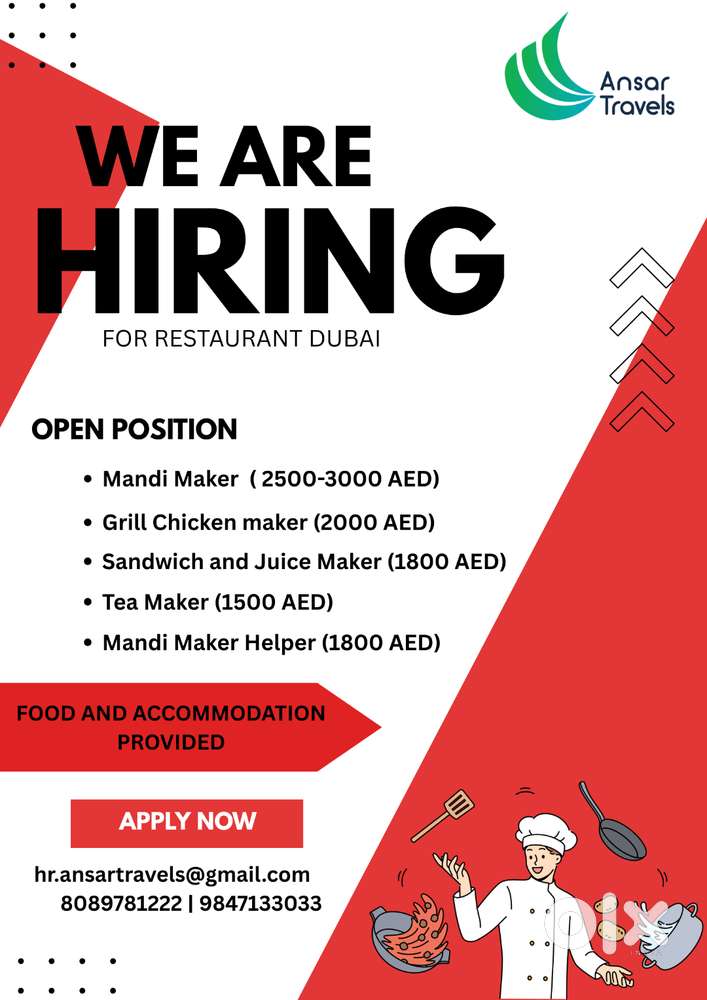 WE ARE HIRING RESTUARANT