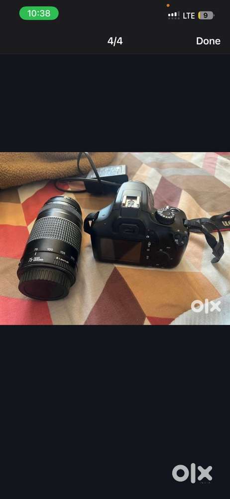 Canon 4000D with 55-85mm lens and 75-300mm lens
