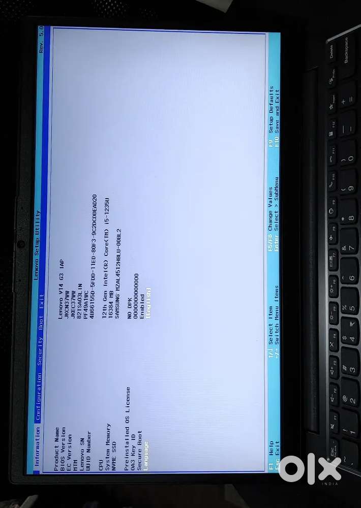 Lenovo i5 12gen laptop