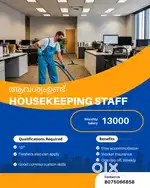 Housekeeping staff ( Male Staff Only )