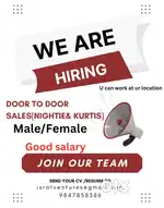 Door to door sales staff( nighties and kurtis)