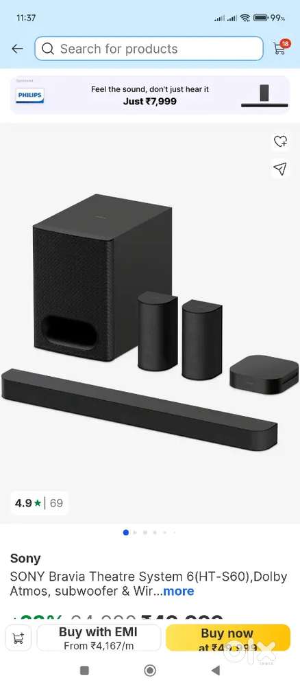 Sony bravia 6 Atmos soundbar
