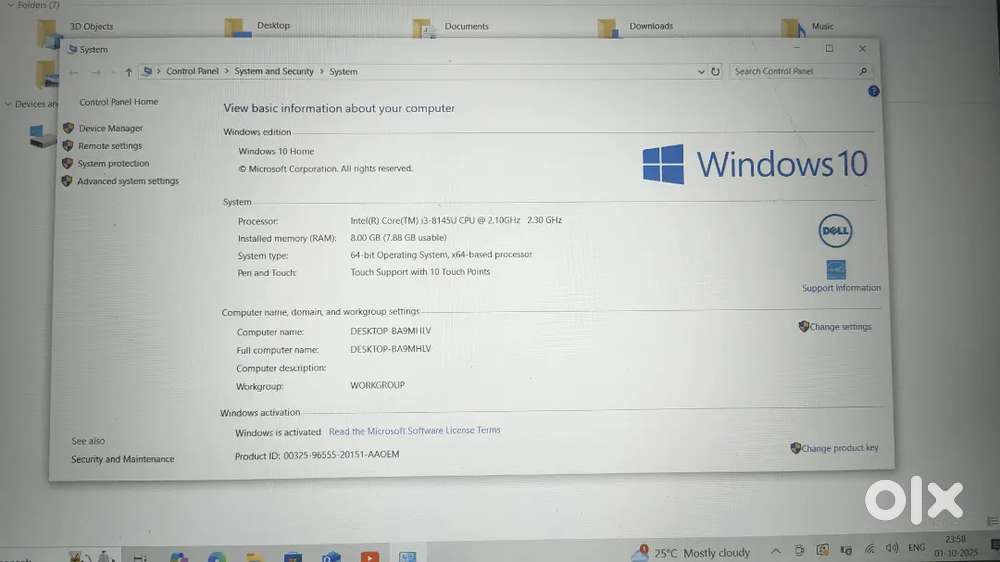 Dell Laptop i3 touch screen