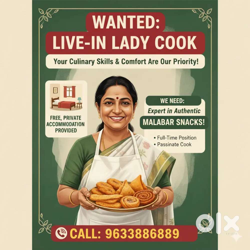Lady Cook for ladies hostel