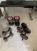 Dumbell sets and Gym bench