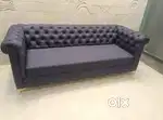 3 seater sofa with designing handle and back with beautiful colour