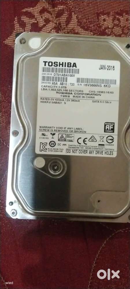TOSHIBA 1 tb harddisk