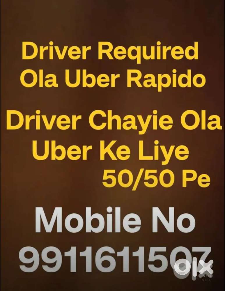 Driver Need For Urgently 50/50% Work Car: Ola, Uber, Rapido