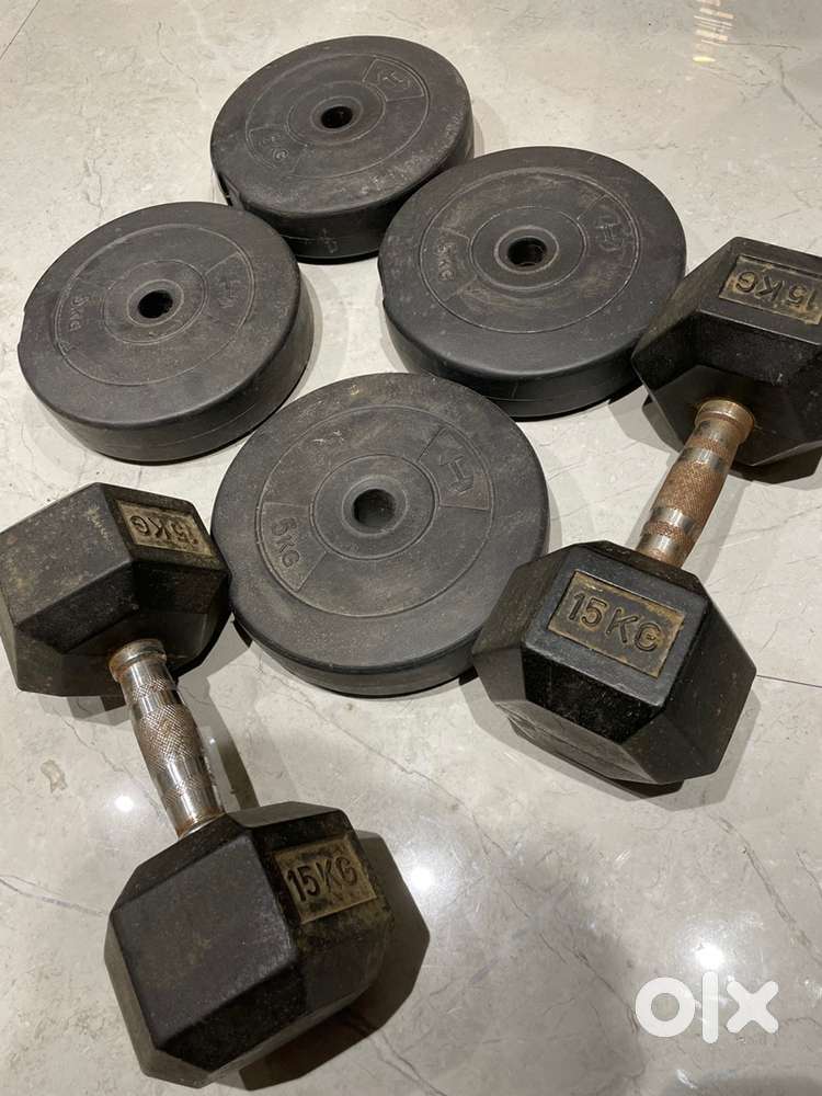 2x15kg Dumbell and 4x5kg plates