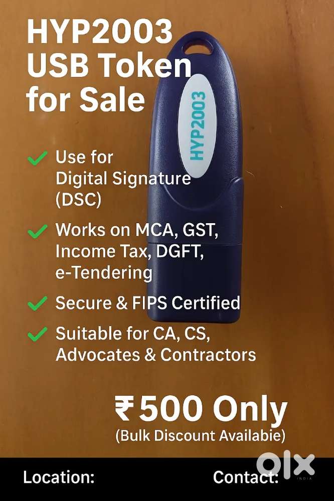 USB-HYP2003 Token  Digital Signature Certificate