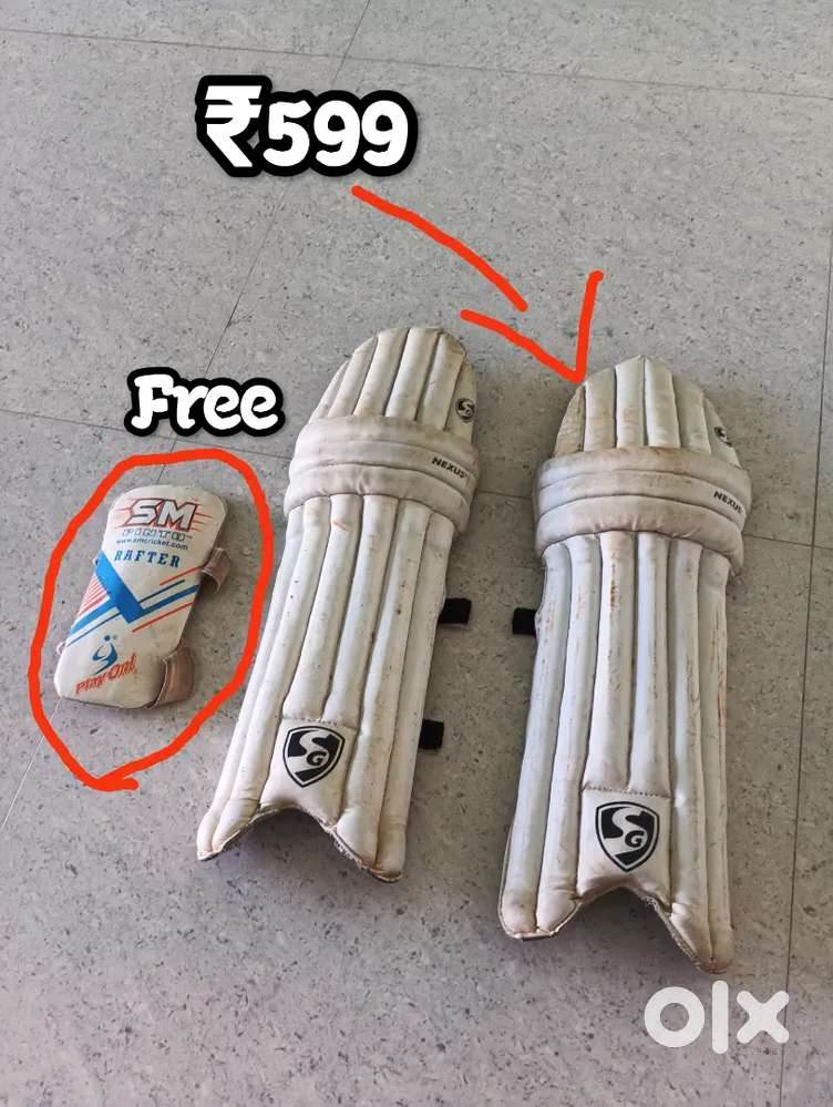 Cricket batting pads & free elbow gaurd (10-11years)