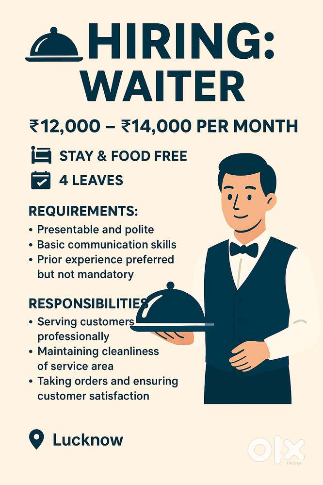 Hiring: Waiter (Male)