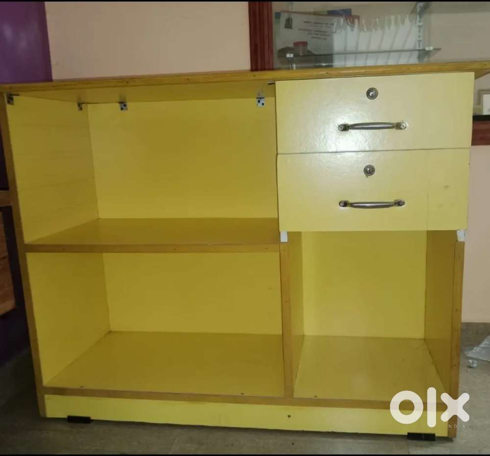 Cash table and cupboard