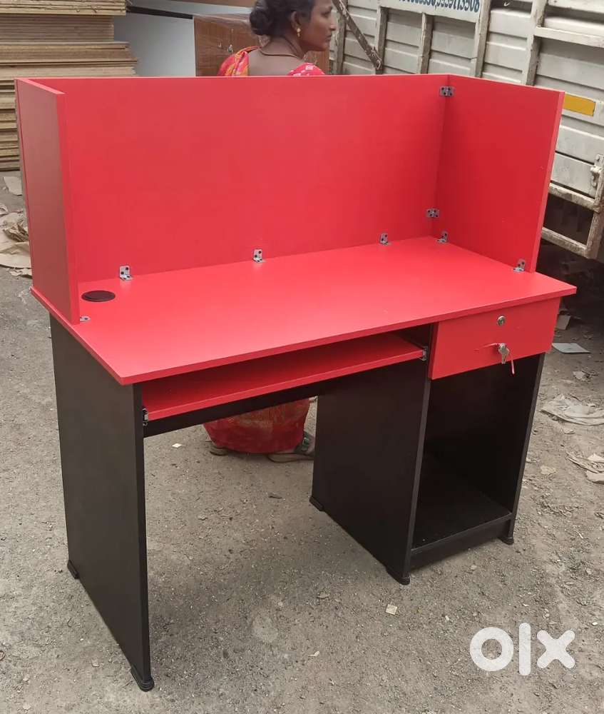 Red and dark brown study table brand new