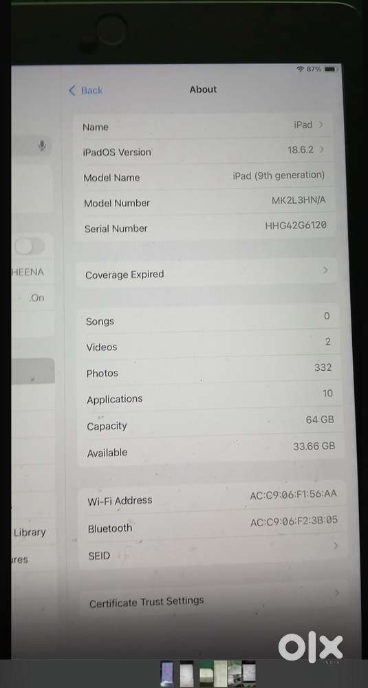 Ipad 9th generation good condition ,plus charger box