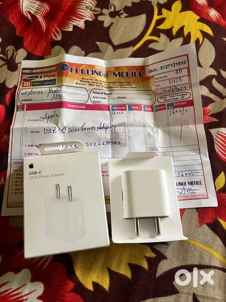 Apple origanl charger with Bill box 20w