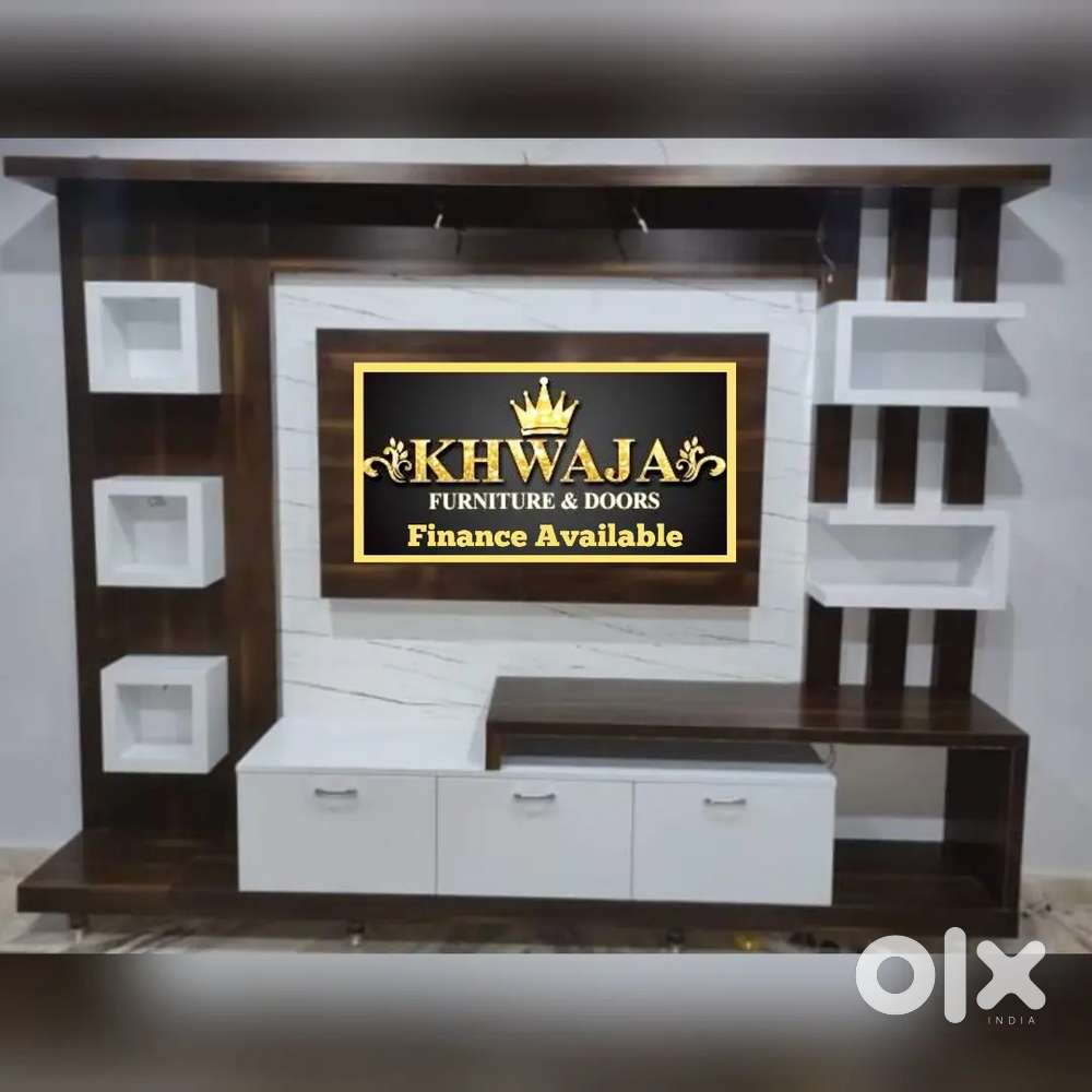 Khwaja furniture.  Luxury stylish TV unit. Bajaj finance available