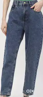 on slide one Straight fit jeans blue color