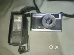Made in Japan Olympus Trip 35 camera with Yashica PRO flash unit