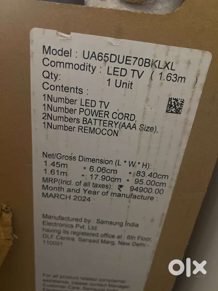 Samsung 65 inch smart LED tv