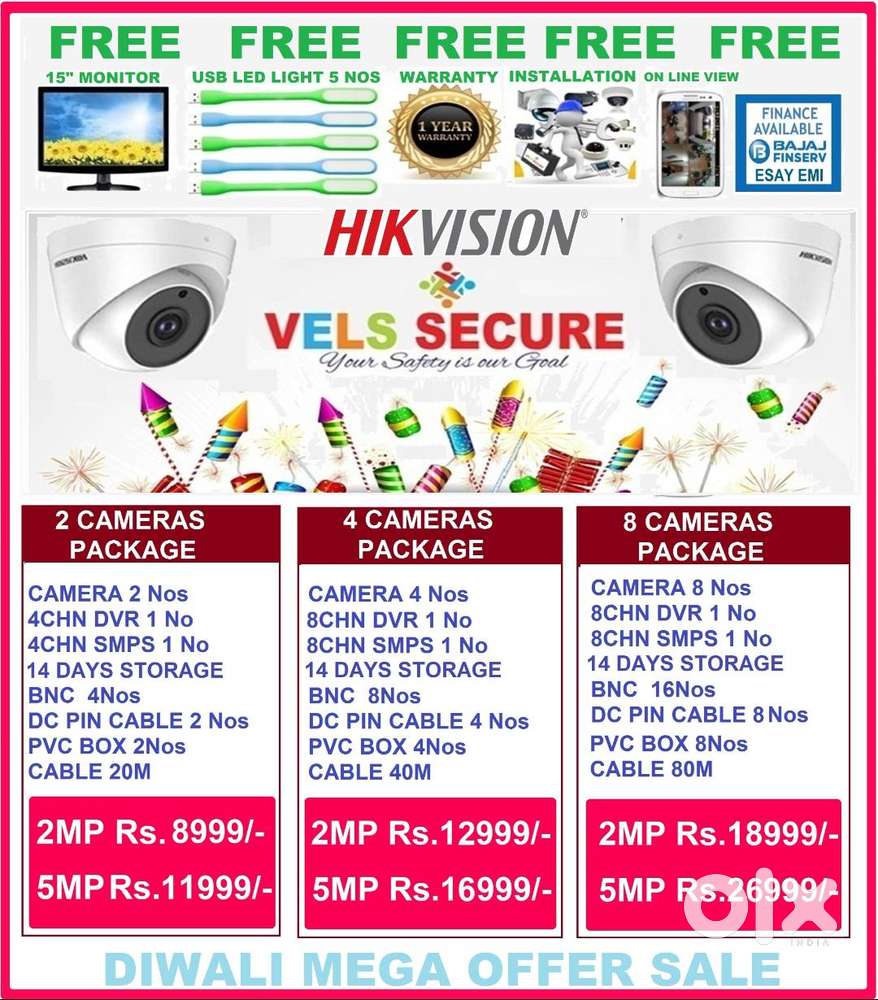 DIWALI MEGA DISCOUNT SALE  CCTV       HIKVISION CCTV CAMERA 2MP