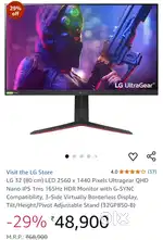 LG 32 (80 cm) LED 2560 x 1440 Pixels Ultragear QHD Nano IPS 1ms 165Hz