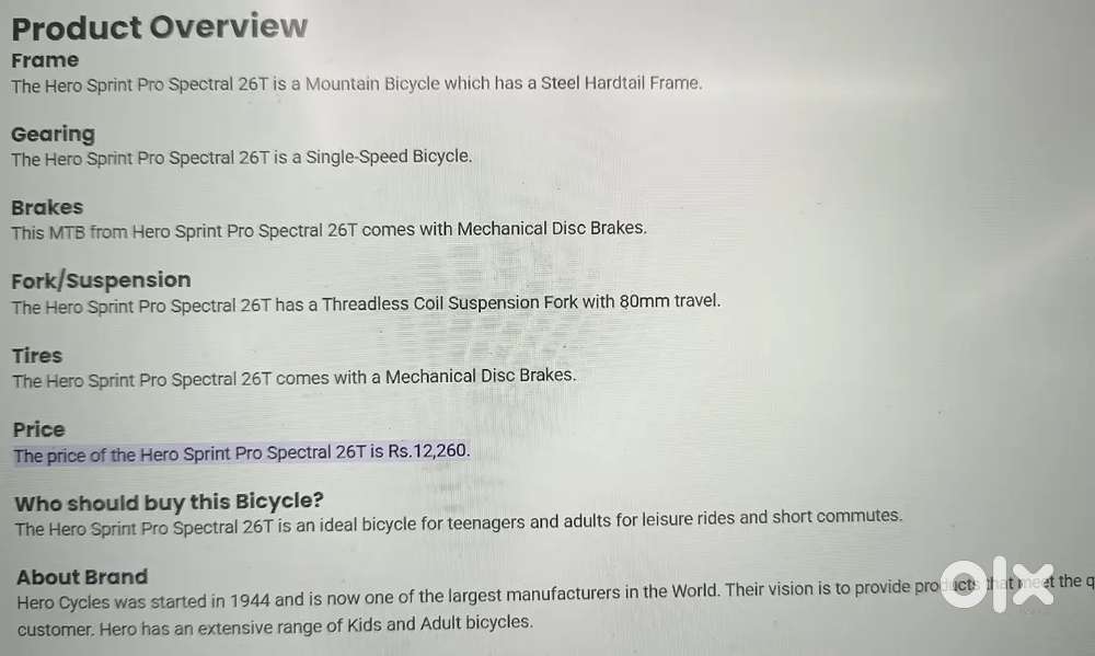 Hero Sprint Pro spectral - Bicycle