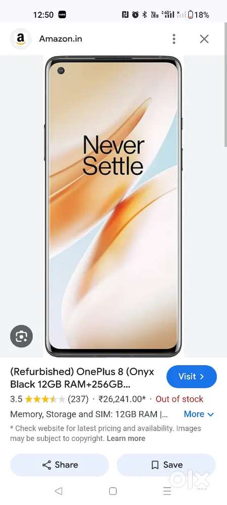 OnePlus plus 8 5G 8GB 128GB(Black Brand new condition