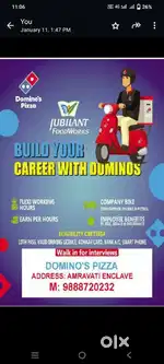 Required delivery boy in Dominos INOX Mall Amravati