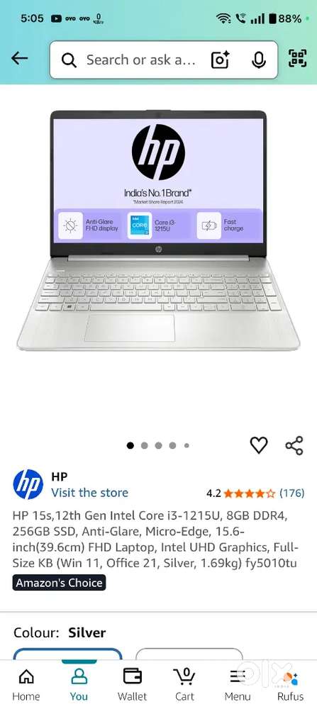 HP 15s laptop