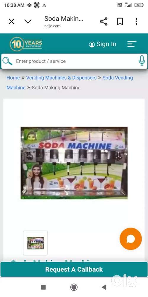 Deep freezer  and 6+2 soda machine call or MSG for rates