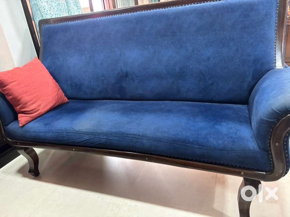 Blue Suede Sofa 3+2+ Diwan