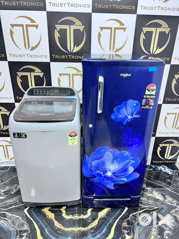 Inverter 6.5kg washing machine & 190ltr whirlpool fridge