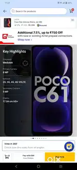 Poco C61 new condition