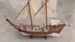 Handcrafted 3-Foot Wooden Ship Model – Rare Decorative Piece
